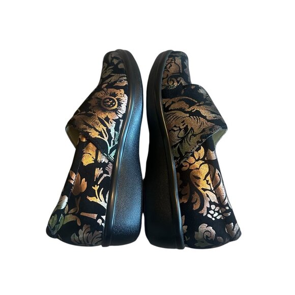 Alegria Women Lauryn Regal Gold Copper Floral Clog Shoes Nursing Size 37 6.5 - Picture 7 of 13